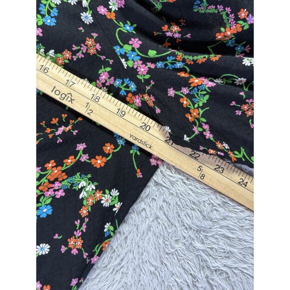 Anthrpologie Maeve Black Floral Blouse Sz 8 Button Down - Picture 10 of 13